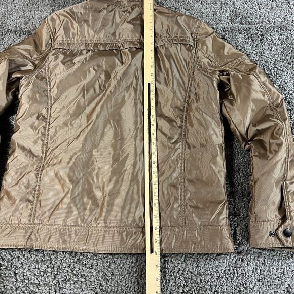 Platini Jacket Mens Large Gold Hooded Full Zip Faux Fur Lined Coat - Picture 9 of 14